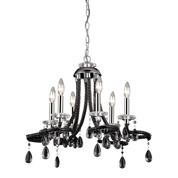 Elk Studio 6Light Mini Chandelier in Black Acrylic 144-030